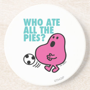 Wie heeft alle taarten opgegeten? zandsteen onderzetter