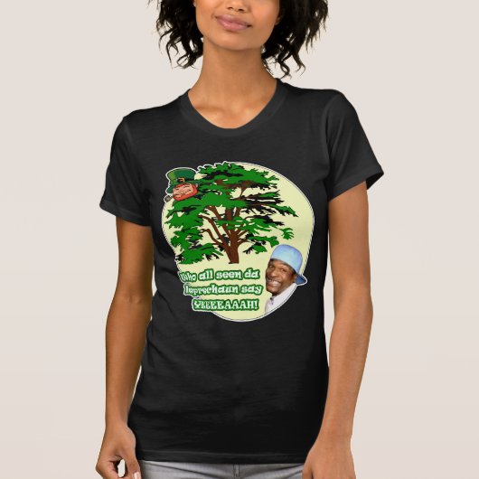 Wie heeft allemaal de Leprechaun gezien T-shirt (Voorkant)