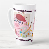 Wie heeft Bacon Pig Quote nodig Latte Mok (Linkerhoek)