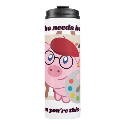 Wie heeft Bacon Pig Quote nodig Thermosbeker (Voorkant)