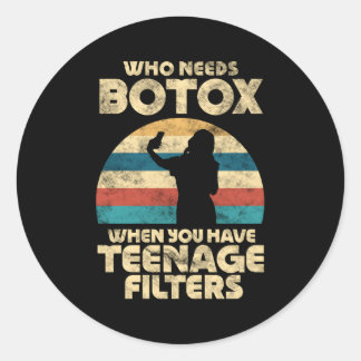 Wie heeft Botox nodig als je Nage filters hebt Ronde Sticker