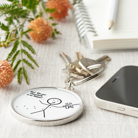 Wie heeft Cheeseballen in mijn Hopper gezet Sleutelhanger (Zijkant)