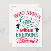 Wie heeft Cupido nodig als iedereen van me houdt, Feestdagenkaart (Voorkant / Achterkant)