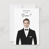 Wie Heeft De Bruidegom Bruidsfeest Spel Bacheloret Bedankkaart (Voorkant)