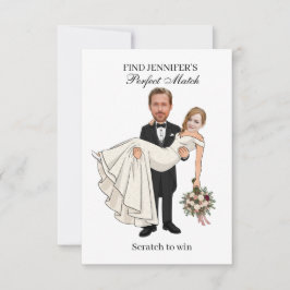 Wie Heeft de Bruidegom bruidssalon krabbelspel Bedankkaart