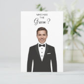 Wie heeft de bruidegom krab weg spel bruidsmeisjes bedankkaart (Staand voorkant)