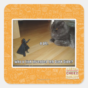 Wie heeft de donkere kant uitgevonden? vierkante sticker