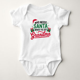 Wie heeft de kerstman nodig als ik oma kerst heb? romper