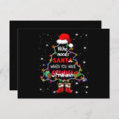 Wie heeft de kerstman nodig als je gramma hebt aankondigingskaart (Voorkant / Achterkant)