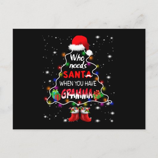 Wie heeft de kerstman nodig als je gramma hebt feestdagenkaart (Voorkant)