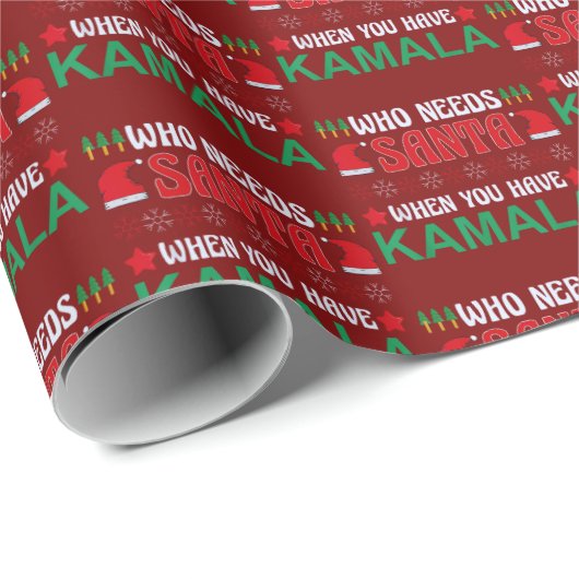 Wie heeft de Kerstman nodig als je Kamala Harris X Cadeaupapier (Rol Hoek)