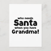 Wie heeft de Kerstman nodig als je oma hebt! Feestdagenkaart (Voorkant)
