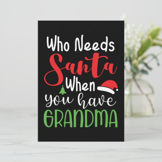 Wie heeft de Kerstman nodig als je oma hebt Save The Date (Staand voorkant)