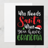 Wie heeft de Kerstman nodig als je oma hebt Save The Date (Voorkant / Achterkant)