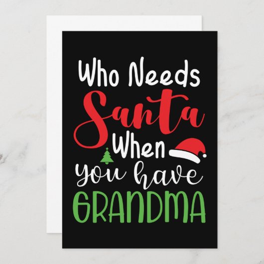 Wie heeft de Kerstman nodig als je oma hebt Save The Date (Voorkant / Achterkant)