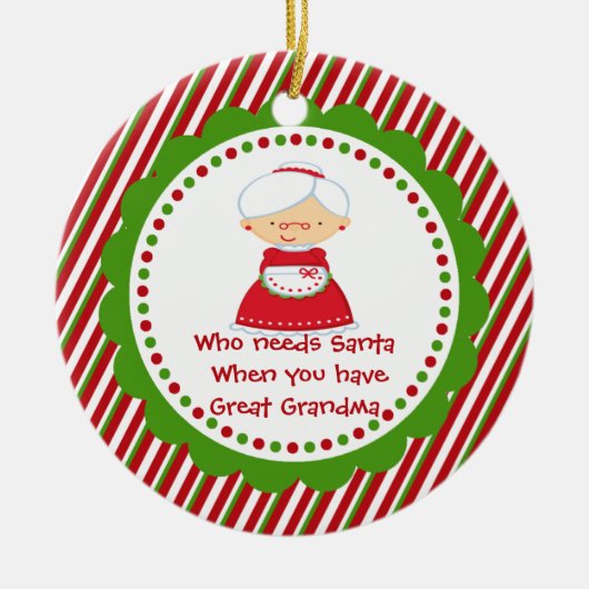 Wie heeft de Kerstman nodig. Grootmakerkerstversie Keramisch Ornament (Voorkant)