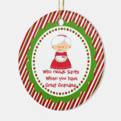 Wie heeft de Kerstman nodig. Grootmakerkerstversie Keramisch Ornament (Links)