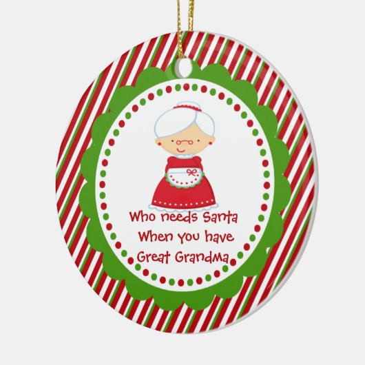 Wie heeft de Kerstman nodig. Grootmakerkerstversie Keramisch Ornament (Links)