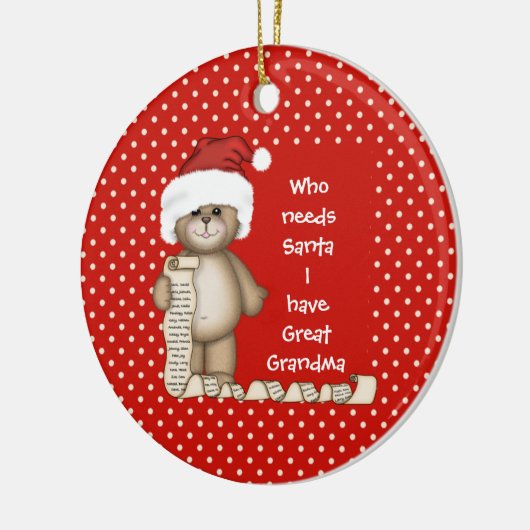 Wie heeft de Kerstman nodig.. Grote oma kerstversi Keramisch Ornament (Links)