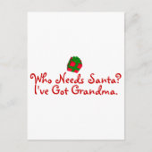 Wie heeft de kerstman nodig, ik heb oma feestdagenkaart (Voorkant)
