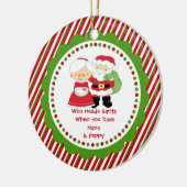 Wie heeft de Kerstman nodig. Nana & Poppa Kerstmis Keramisch Ornament (Links)