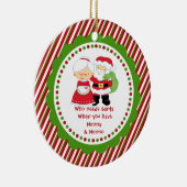 Wie heeft de Kerstman nodig. Nonna & Nonno Grandpa Keramisch Ornament (Rechts)