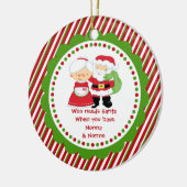 Wie heeft de Kerstman nodig. Nonna & Nonno Grandpa Keramisch Ornament (Links)