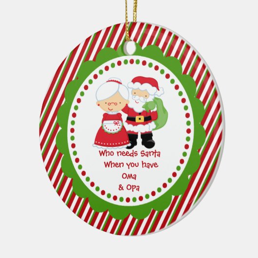 Wie heeft de Kerstman nodig. Oma & Opa Grandpa Ker Keramisch Ornament (Links)