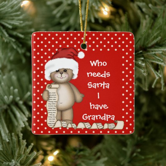 Wie heeft de Kerstman nodig... Opa kerstversiering Keramisch Ornament (Boom)