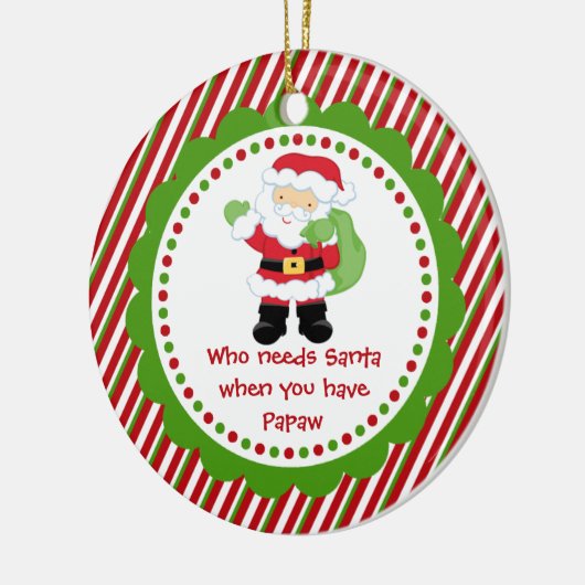 Wie heeft de Kerstman nodig... Papaw kerstversieri Keramisch Ornament (Links)