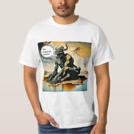 Wie heeft de secondelijm laten vallen t-shirt