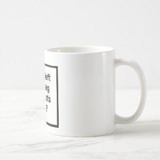 Wie heeft de tas met Idiots opengelaten? Koffiemok