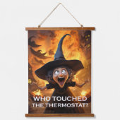 Wie heeft de thermostaat aangeraakt? hangend wandkleed (Voorkant)