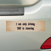 Wie heeft echt de leiding? bumpersticker (Op auto)