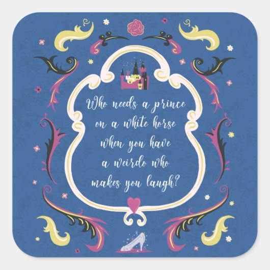 Wie heeft een prins nodig? vierkante sticker (Voorkant)