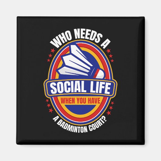 Wie heeft een sociale leven badminton rackets shut magneet (Voorkant)