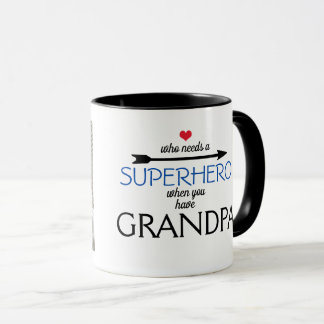 Wie heeft een SUPERHERO nodig als u een GRANDPA-mo Mok