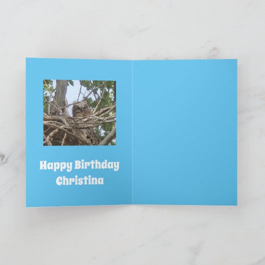 Wie heeft een verjaardag Baby Uil in Tree Kaart (Binnen)