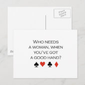 Wie heeft een vrouw nodig als je een goede hand he briefkaart (Voorkant / Achterkant)