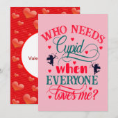 Wie heeft er behoefte aan Cupid als iedereen van m Feestdagenkaart (Voorkant / Achterkant)