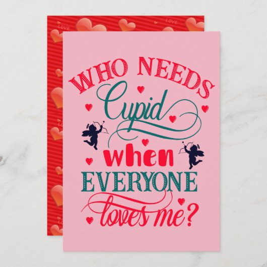 Wie heeft er behoefte aan Cupid als iedereen van m Feestdagenkaart (Voorkant / Achterkant)