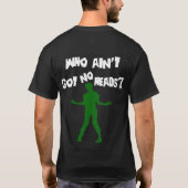 Wie heeft er geen hoofd? t-shirt (Achterkant)