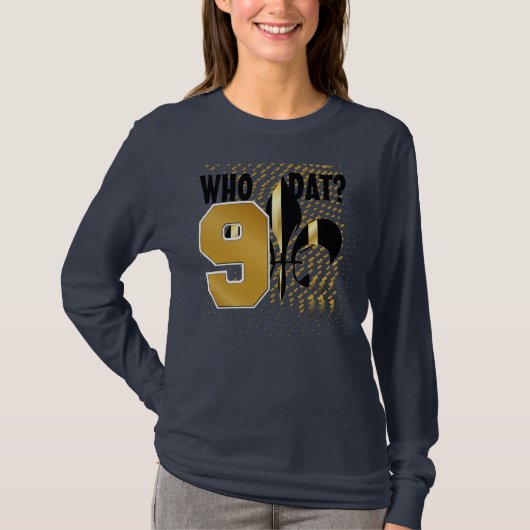 Wie heeft er gegeten? Nr. 9/Zwart gouden hartjes/F T-shirt (Voorkant)