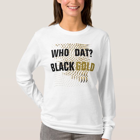 Wie heeft er gegeten? Zwarte gouden harten T-shirt (Voorkant)