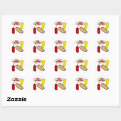 Wie heeft er gevlucht? ronde sticker (Vel)