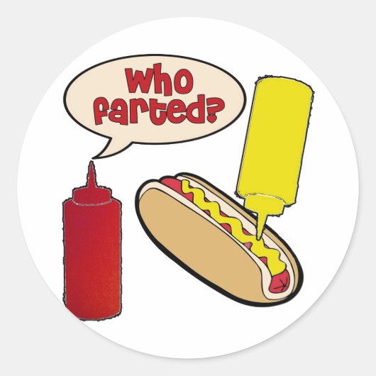 Wie heeft er gevlucht? ronde sticker (Voorkant)