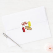 Wie heeft er gevlucht? ronde sticker (Envelop)