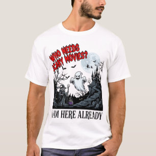 Wie heeft er griezelfilms Halloween Geest Heks Kas T-shirt