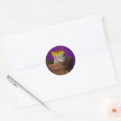 Wie heeft er in de bloemen gezeten? ronde sticker (Envelop)