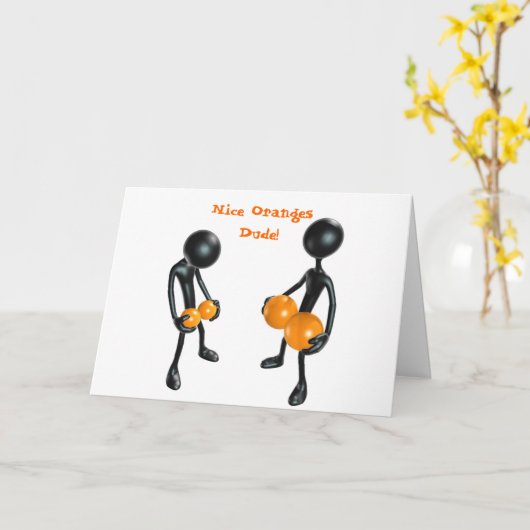 Wie heeft er nu meer ballen - grappige verjaardags kaart (Gele Bloem)